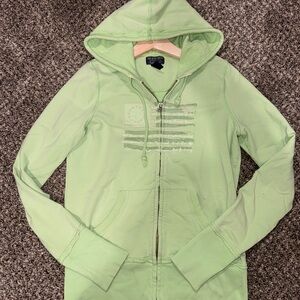 Ralph Lauren fitted Light Green Zip-Up Hoodie